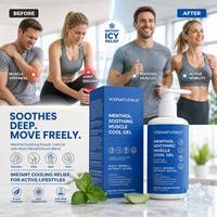 Gel Apaisant et Rafraîchissant pour les Muscles, Soulagement des Douleurs Musculaires et Articulaires pour Genoux, Cou, Hanches, Épaules, et Douleurs Dorsales Simples, Incolore, au Menthol