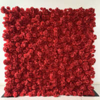 Mur de fleurs artificielles carré 2,4 m x 2,4 m en roses de soie, support de décoration de plafond pour mariage, fait main, léger, design écologique pour événements