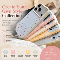Coque de téléphone personnalisée en TPU à pois, esthétique et tendance, avec motifs multicolores pour iPhone 18 17 16 15 14 Pro Max