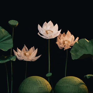 Handmade Organza Lotus Sets Wedding Decoration Giant <strong>Flowers</strong> <strong>Support</strong> Paper Art <strong>Flowers</strong> Studio Wedding Guide Props - Product Image 2