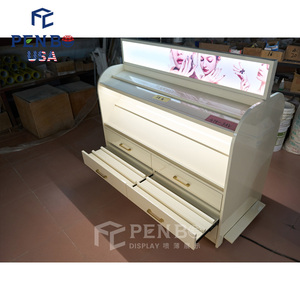 ตู้โชว์ภาพวาดไม้ตู้โชว์เครื่องสำอางตัวอย่างความงามดูแลผิวตู้เก็บเล็บเคาน์เตอร์สินค้าร้านทำผมตู้ติดผนัง - Product Image 4