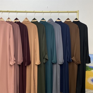 1993# Modest Daily Wear Solid Color Premium Nida Open Abaya Wide Folded Sleeves Dubai Islamic Elegent <b>Cardigan</b> - Product Image 4