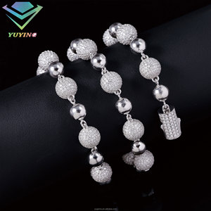 Collana a <span class=keywords><strong>Rosario</strong></span> Unisex in <span class=keywords><strong>Argento</strong></span> <span class=keywords><strong>925</strong></span> Placcato Oro 18K con Moissanite VVS Certificata GRA, Stile Hip-Hop Rapper, Supera il 100% il Test del Diamante, alla Moda - Product Image 3