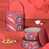 Boîtes de rangement personnalisées rondes pour desserts, pâtisseries, macarons, chocolats et bonbons, avec poignée, pour Noël et mariages