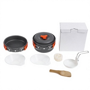 Guanglu Outdoor Cookware Set 1-2L <b>Nonstick</b> Portable Camping <b>Pot</b> With Lid And Spoon For Hiking Travel - Product Image 5