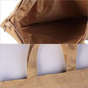 Bolso de <span class=keywords><strong>playa</strong></span> plegable de yute con bordado de ojo turco hecho a mano de Ama-zon, con asa larga, cierre de cremallera, cristales y borlas - Product Image 5