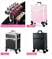 Valise de transport en aluminium sur mesure pour outils de maquillage, OEM et ODM disponibles