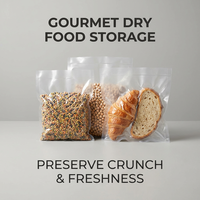 Sac sous vide en nylon/PE transparent avec canaux d'air gaufrés, pochette d'emballage sous vide stérilisable