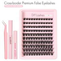 Lot de 120 faux cils en grappe de tournesol, kit DIY pour cils en grappe, cils naturels effilés à bande fine