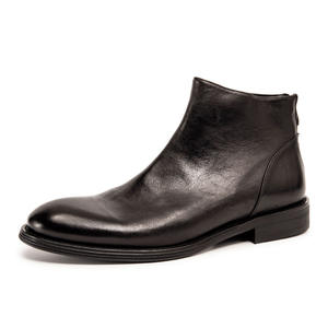 Bottes Chelsea montantes pour hommes, style mode, en cuir véritable fait main, respirantes, classiques et officielles - Product Image 4