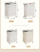 WANUO Panier à linge pliable 60L Grand panier à linge sale Salle de bain Panier à linge respirant avec roues universelles