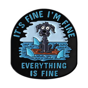 Broche en forme de chiot peint mignon, <span class=keywords><strong>tout</strong></span> ira <span class=keywords><strong>bien</strong></span>, amusant, en alliage de zinc, badge en métal, accessoire vestimentaire - Product Image 5