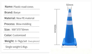 Cono de Seguridad Reflectante Prismático de PVC de Alta Intensidad Baoye de 90 cm (36 Pulgadas) para Carreteras, Tráfico, Construcción de Carreteras - Product Image 4