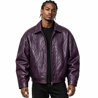 Service OEM – Blouson Bomber Moto Vintage Personnalisé Hiver Course Réversible Coupe-Vent Fermeture Éclair Cuir PU Gaufré Style Universitaire