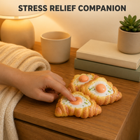 Jouet Squishy Croissant Œuf à Remontée Lente, Motif Jaune d'Œuf Doré, Anti-Stress, Compagnon de Bureau
