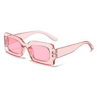 Vente en gros de lunettes de soleil rectangulaires de haute qualité, mode vintage, couleurs bonbons pour femmes, protection UV400, acceptation de logos personnalisés