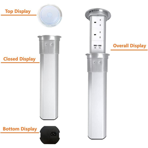 Electric Rise 2 Way <strong>UK</strong> Pop up <strong>Sockets</strong> with Wireless 15W Fast Charging for Kitchen Worktops - Product Image 3