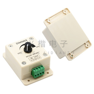Controlador de Tira LED de un Solo Color, Interruptor Rotatorio Manual con Dimmer PWM, 1 Canal, 8A, 12-24V, Bajo Voltaje - Product Image 4