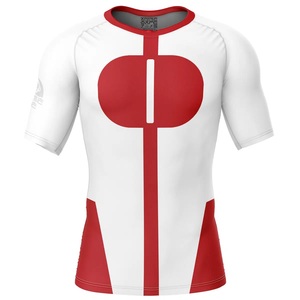 เสื้อรัดรูปสำหรับผู้ชายสีพื้นพิมพ์ลายเสื้อซับลิเมชันแขนสั้น - Product Image 1