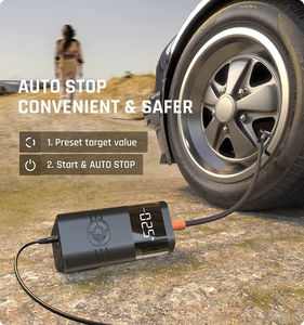 ポータブル150PSIエアコンプレッサー正確な圧力LCDディスプレイタイヤインフレーターカーオートバイ自転車用ワンクリックスマートポンプ詳細 - Product Image 4