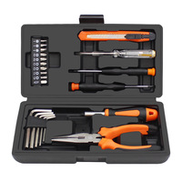 Kit d'outils ménagers de 22 pièces, ensemble d'outils manuels pour la réparation à domicile, avec pinces en acier au carbone, tournevis, étui de rangement compact
