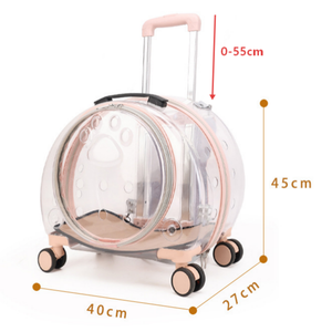 Mochila Transparente de Lujo para Mascotas, Aprobada por Aerolíneas, con Ruedas y Cierre de Cremallera |   Transportín con Ruedas Transpirable para Perros/Gatos, para Viajes - Product Image 2