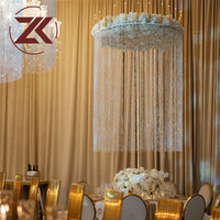 ZKAI Rideau de perles en acrylique transparent de haute qualité en forme de fleur pour la décoration de plafond de banquet