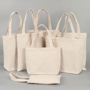 Reusable Medium Cotton Tote <b>Bag</b> With Zipper Closure and Custom Printed Logo for Women-Travel-Friendly - Product Image 5