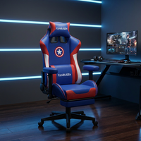 Silla de Juego Ergonómica con Reposabrazos 3D, Silla Giratoria para Gamers, Silla de Juego Profesional de Cuero PU con Respaldo Alto y Reposapiés