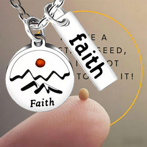 Collier minimaliste en acier inoxydable avec grain de moutarde, bijou inspiré de la montagne pour femme, résistant au ternissement - Product Image 5