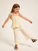 Ensemble de vêtements pour enfants en bas âge unisexe personnalisé pour l'été, décontracté, respirant, 100% coton, 2 pièces, haut sans manches et pantalon