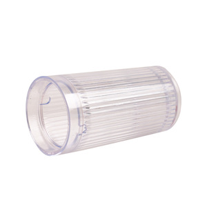 Transparent <b>Plastic</b> <b>Drink</b> <b>Cup</b> 9.5X5X5 For Coffee Milk Serving With Ribbed Design - Product Image 4
