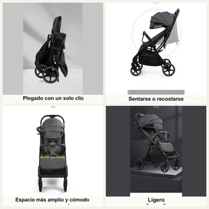 Poussette de voyage légère pour enfants, pliage en un clic, position assise et allongée, siège large de <span class=keywords><strong>36</strong></span> <span class=keywords><strong>cm</strong></span>, pliable et compacte, Silla De Paseo <span class=keywords><strong>Bebe</strong></span>, fabricant - Product Image 2