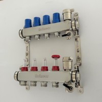 4 branches En Acier Inoxydable Collecteur de Chauffage par le Sol Radiant Ensemble pour 1/2 pouces Tuyaux Per