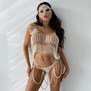 2023 Pearl Body Chain Bra - Fashion Shoulder collane reggiseno catene gioielli per il corpo abito Bikini Sexy - Product Image 6