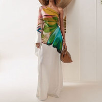 Robe longue imprimée élégante et tendance pour femme, style européen et américain, nouvelle collection été 2026, vente en gros sur mesure