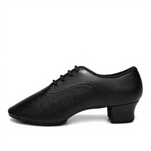 Chaussures de danse de salon/latine pour hommes en gros – Noir et blanc, tige synthétique, semelle extérieure en cuir véritable, semelle souple - Product Image 3