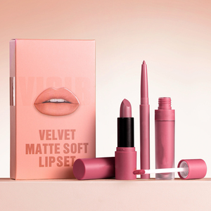 Kit de labios mate personalizado MLM OEM, delineador de labios y brillo labial altamente pigmentados, a prueba de transferencia, combo de labios de marca privada, set de maquillaje labial. - Product Image 1