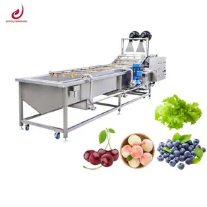 JU Commercial continuous water spray spinach vegetable ozone bubble washing machine industrial fruit vegetable washing machine