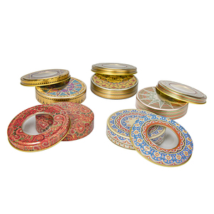 Petite boîte métallique vide de qualité supérieure, ronde et hermétique, boîte en fer blanc de 3G de safran - Product Image 3