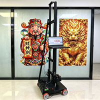 Impresora de Pared 3D con Ruedas, Máquina de Impresión Mural Móvil, Fuerte Adhesión, Tinta UV, Impresora de Arte Mural para Exteriores