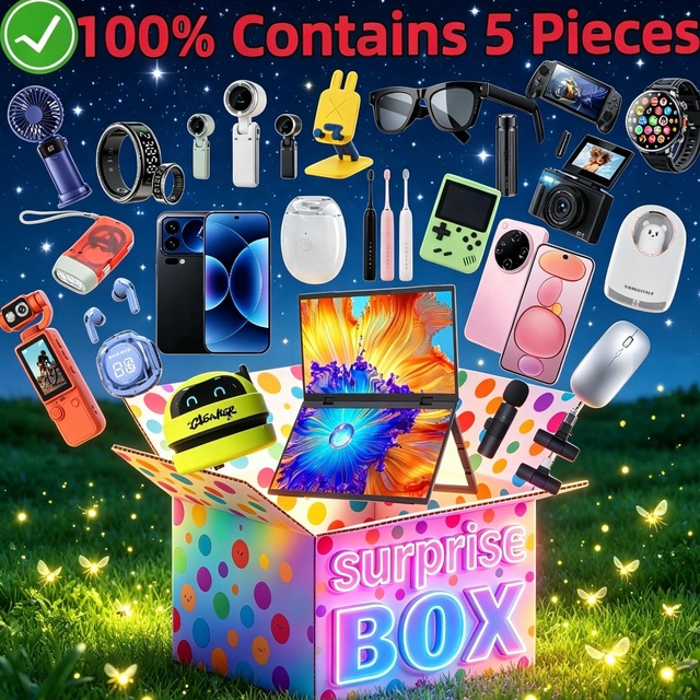 Includes 5 Pieces 3C Electronics Ready to Ship 5G Smartwatch TWS Earbuds 5G Smartphone Unboxing Mystery Box for Tech Lovers Gift