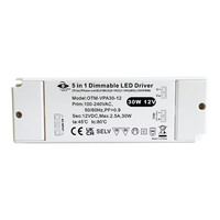 Fabricante profesional CE UKCA Pwm Salida 5 en 1 0-1/10V Voltaje constante 30W Regulable 12V Controlador LED