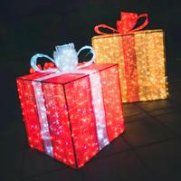 Nouvelle conception, grande boîte cadeau lumineuse de Noël 3D, décoration de Noël commerciale, affichage extérieur, étanche IP65, utilisation en extérieur et en intérieur
