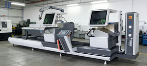 Scie à onglets pour fenêtres et portes en aluminium à double tête CNC 450, broche à 90 degrés et 45 degrés - Product Image 6