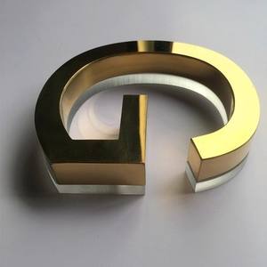 Lettere Illuminate con Retroilluminazione LED, Finitura a Specchio Color Oro, Insegna Luminosa dal Produttore Originale - Product Image 1