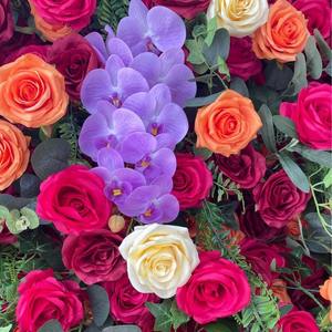 Janji Panel gulungan putih bunga rumput latar belakang tirai dinding bunga dinding bunga untuk pernikahan luar ruangan - Product Image 5