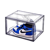 Boîte de rangement de chaussures en acrylique personnalisée, étui à chaussures rectangulaire en plastique, organisateur de chaussures durable