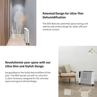 Déshumidificateur déshydratant DDV052EP avec télécommande compacte pour salon, réservoir antibactérien et drainage continu