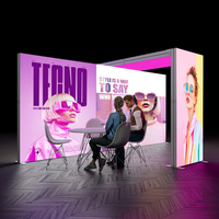 10x20ft modulaire rétro-éclairé arc affichage LED toile de fond comptoir salon stand exposition aluminium SEG LED rétro-éclairé mur boîte à lumière